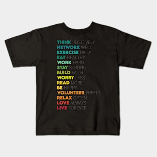 Think Positive Motivational Words Kids T-Shirt